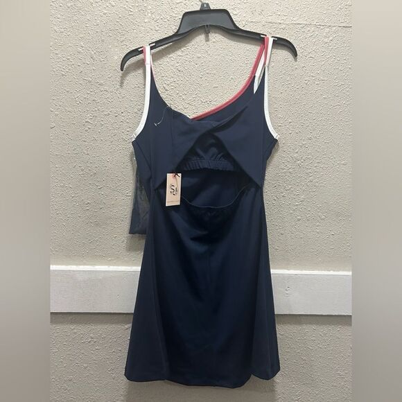 Sincerely Jules Navy Active Cutout Tennis Dress with Shorts NWT M - Picture 4 of 6